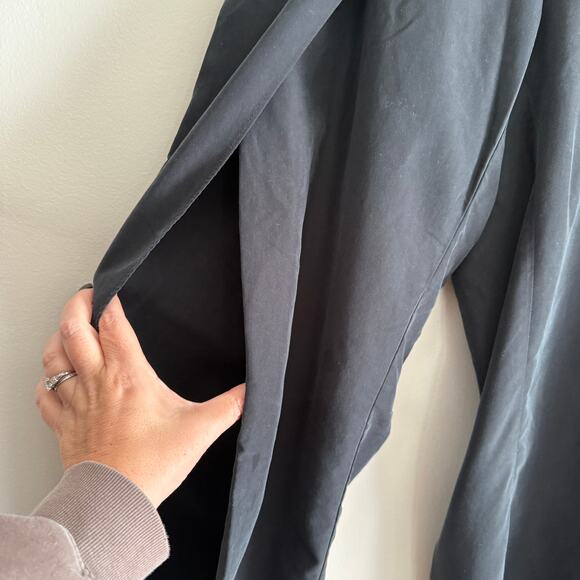 SAMANTHA DRU | Anthropologie Black Cupro Tie Ankle Split Pants medium Minimalist - Picture 4 of 7